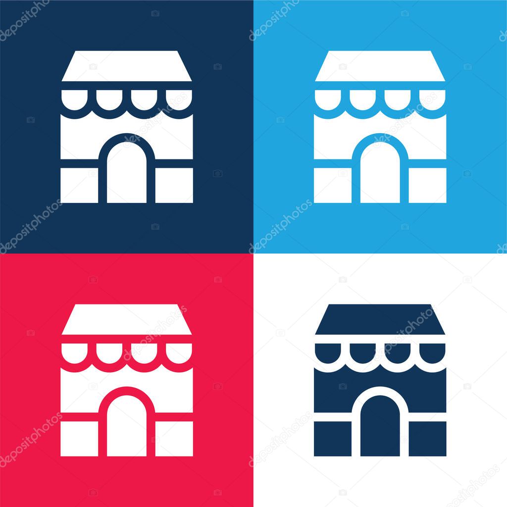 App Store blue and red four color minimal icon set