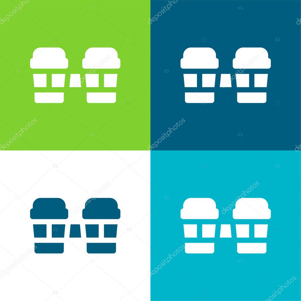 Bongos Flat four color minimal icon set