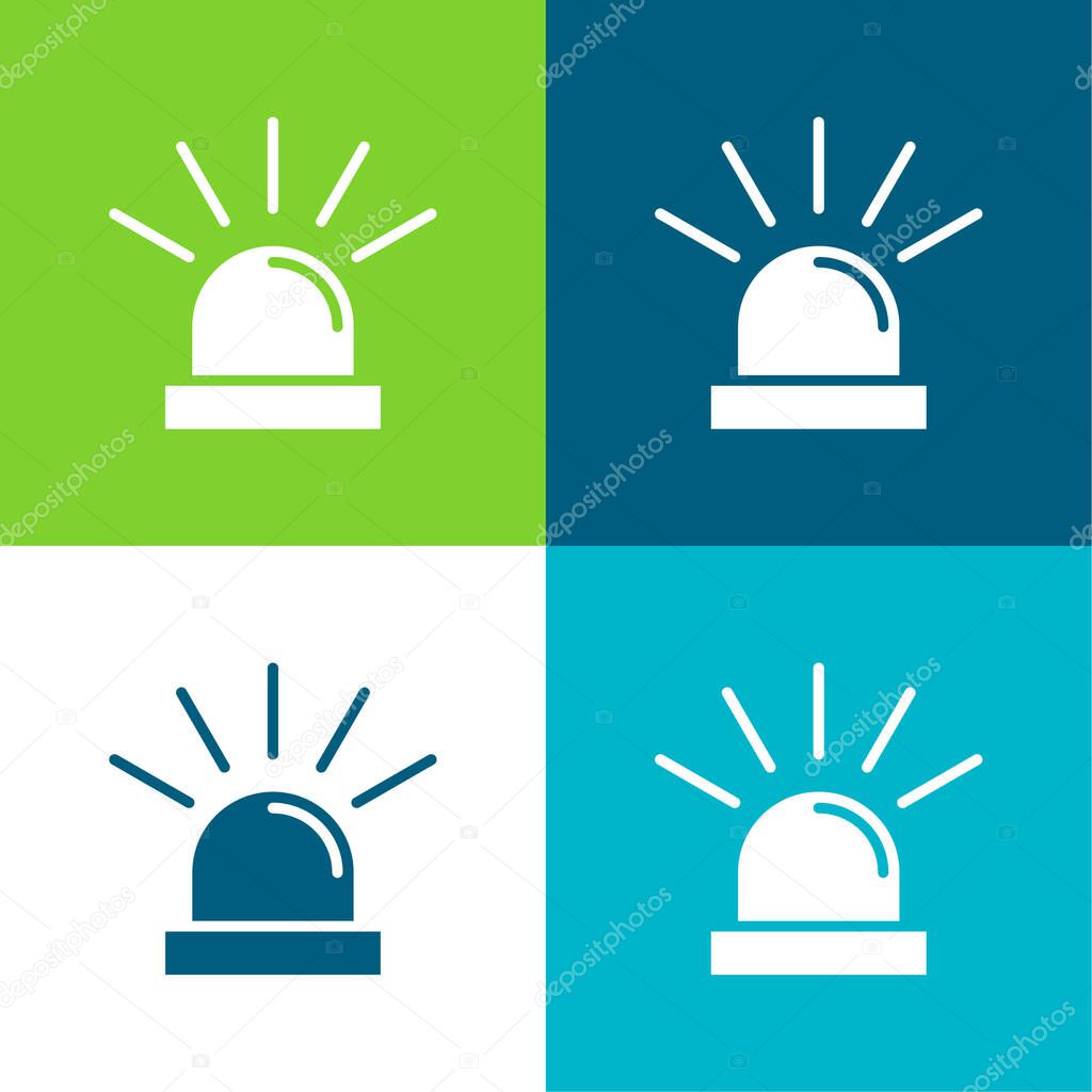 Alarm Flat four color minimal icon set