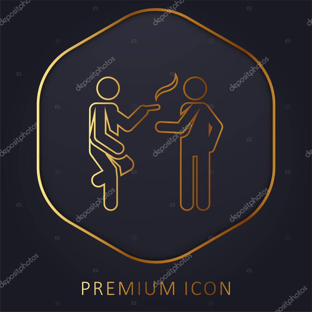 Break golden line premium logo or icon