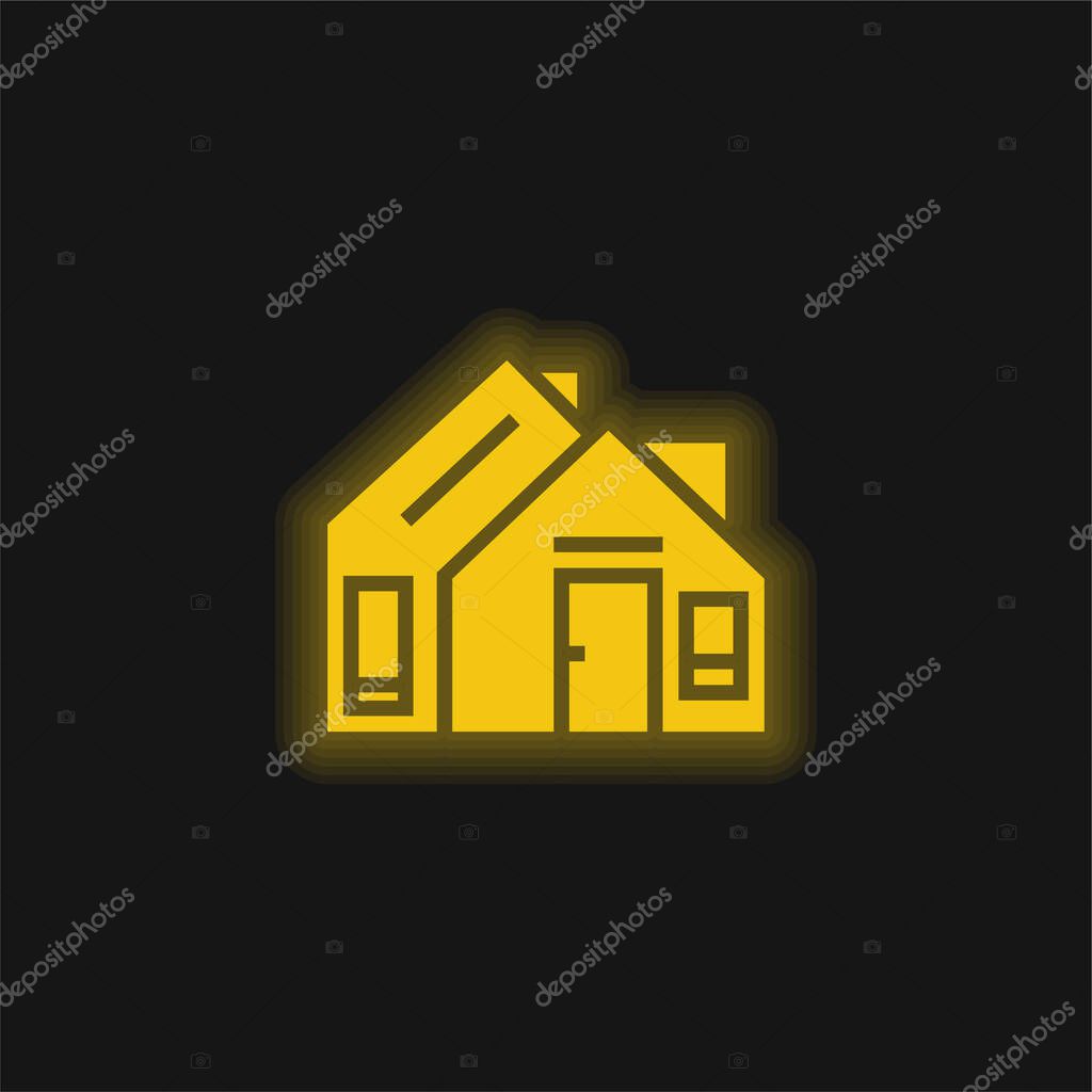 Address yellow glowing neon icon