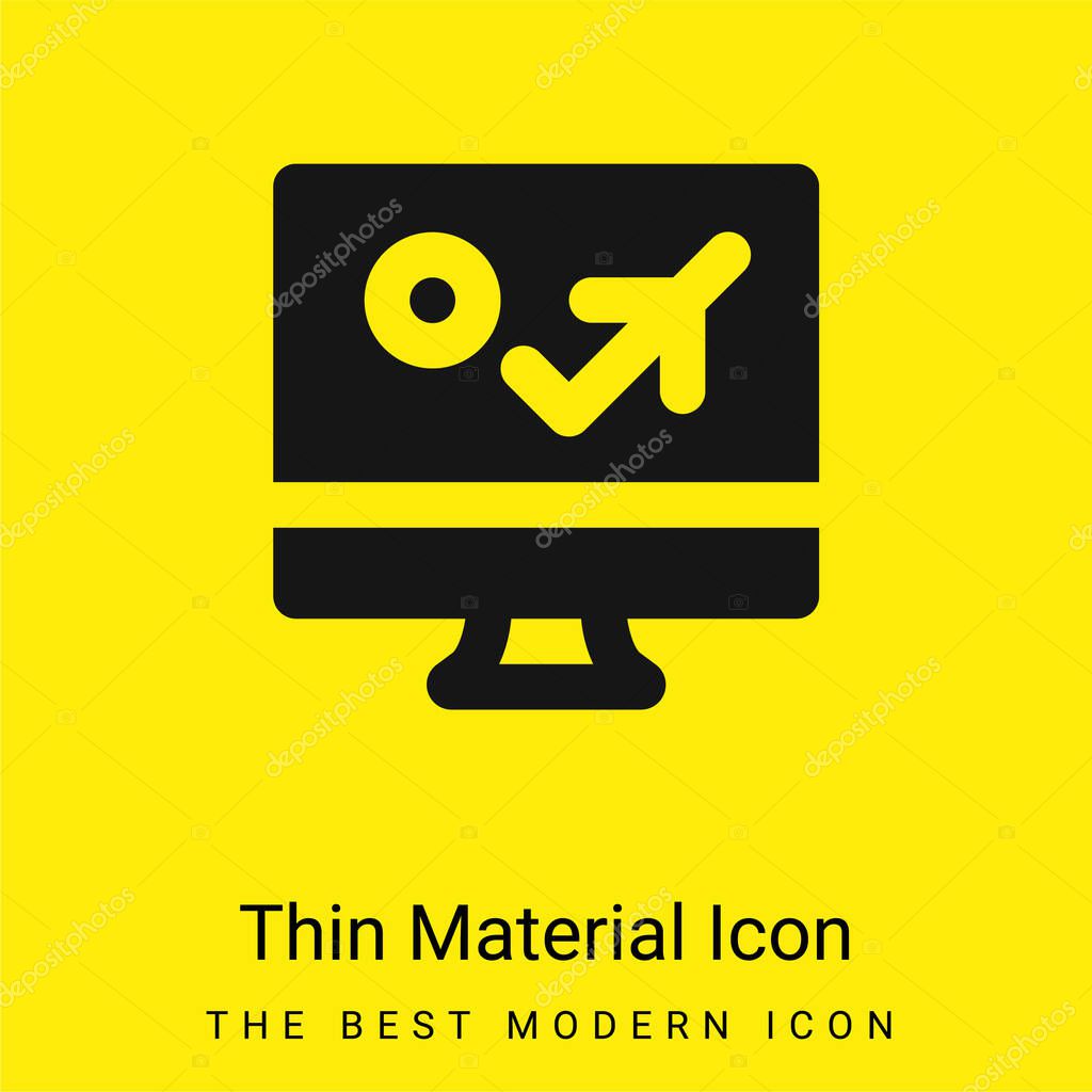 Booking minimal bright yellow material icon