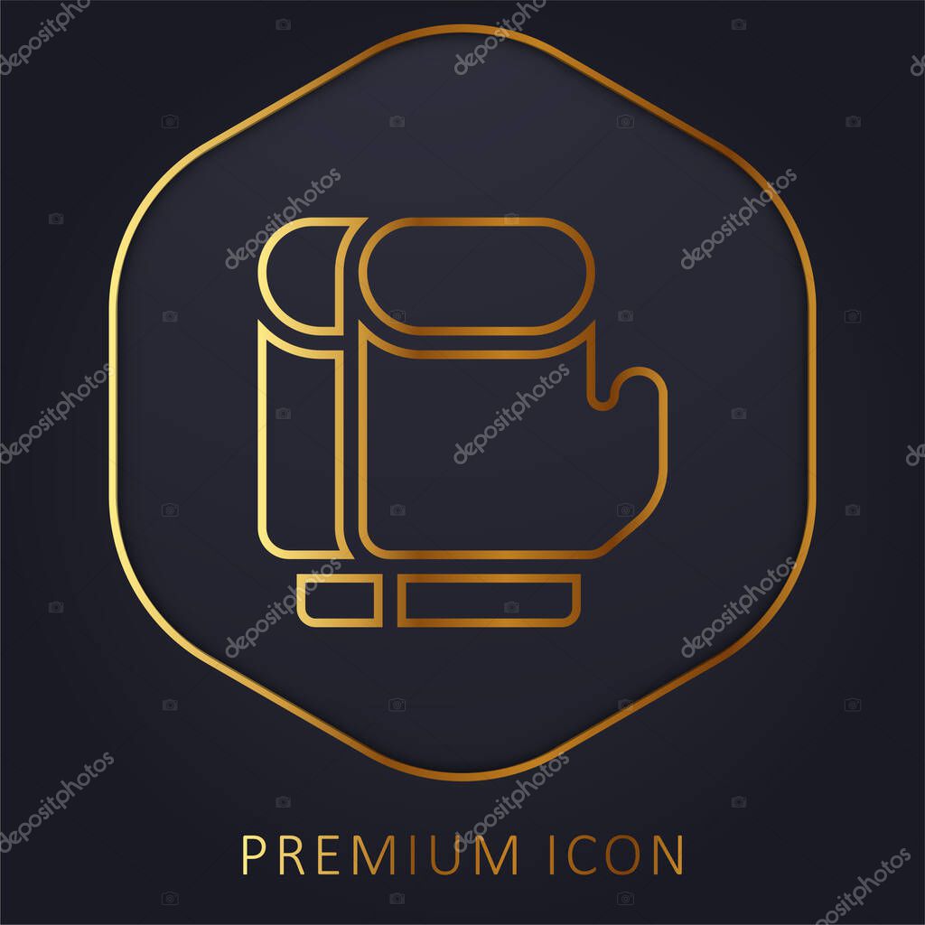 Boxing Gloves golden line premium logo or icon
