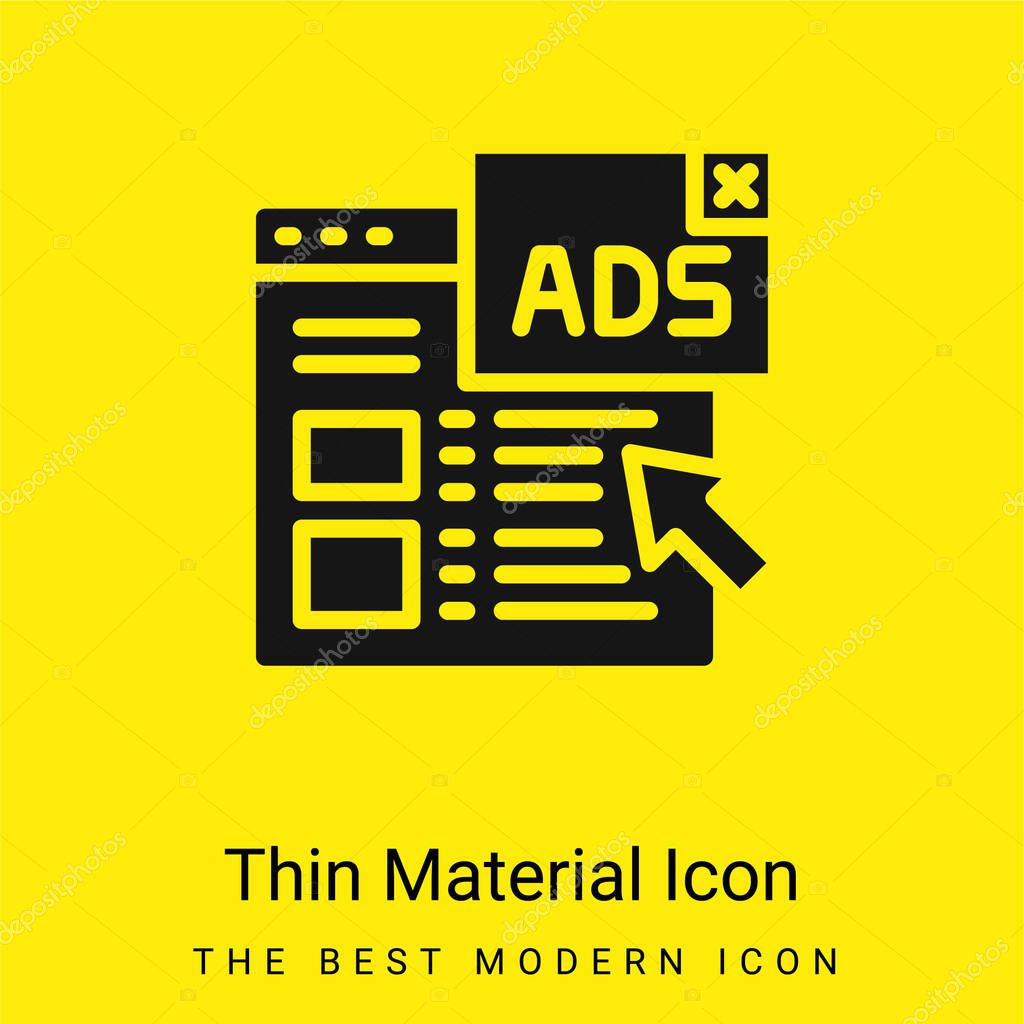 Advertising minimal bright yellow material icon