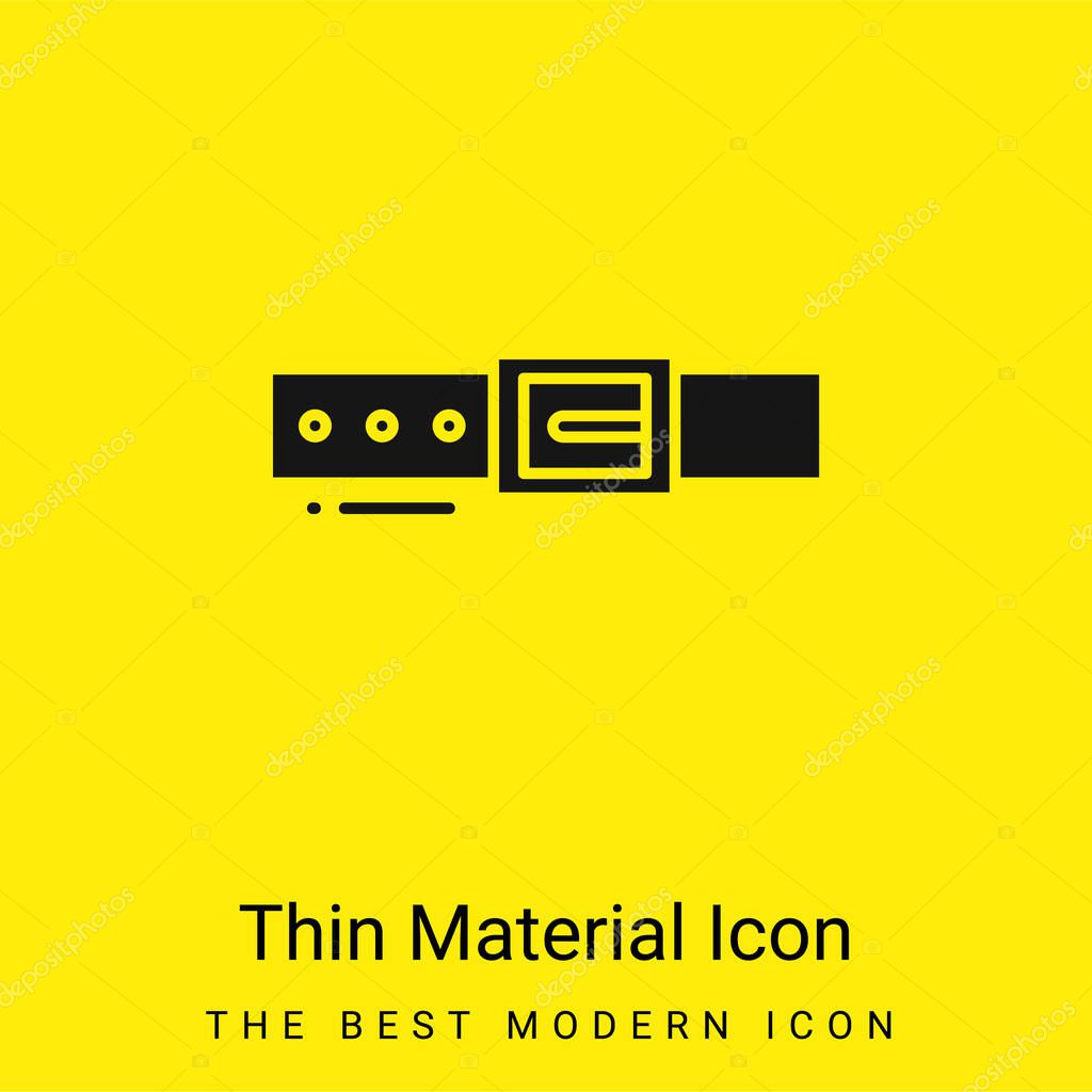 Belt minimal bright yellow material icon