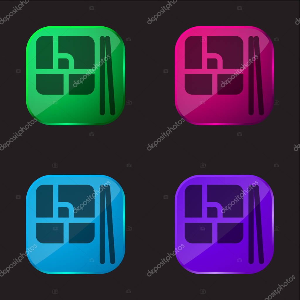 Bento four color glass button icon