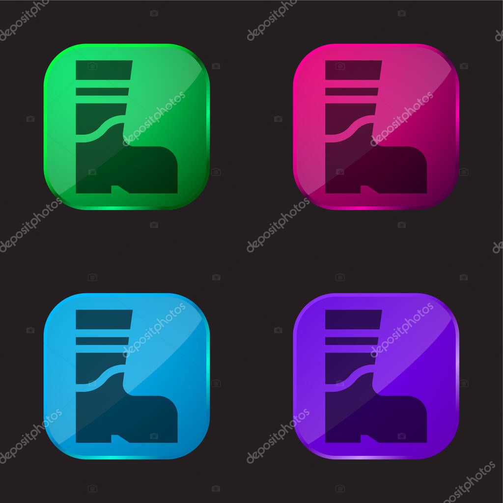Boots four color glass button icon