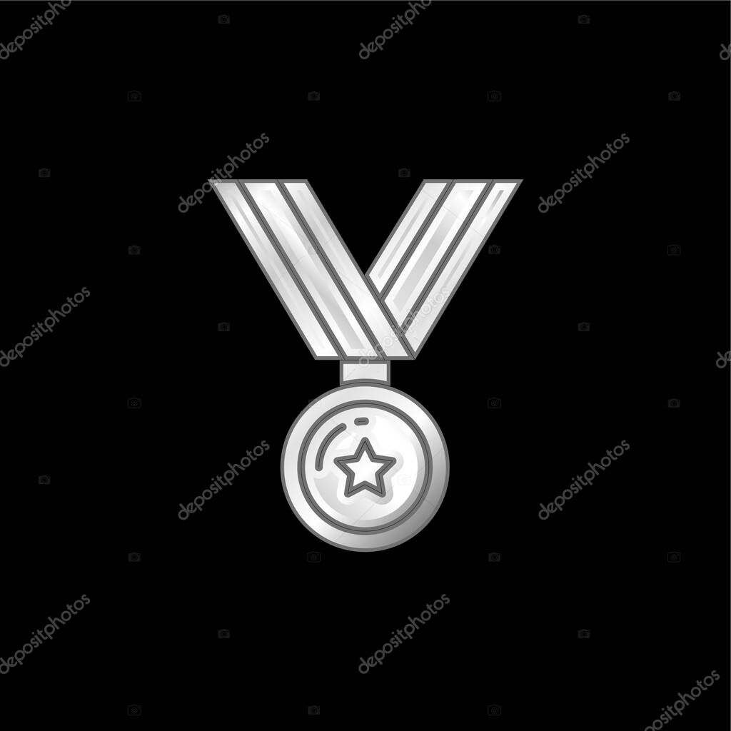 Award silver plated metallic icon
