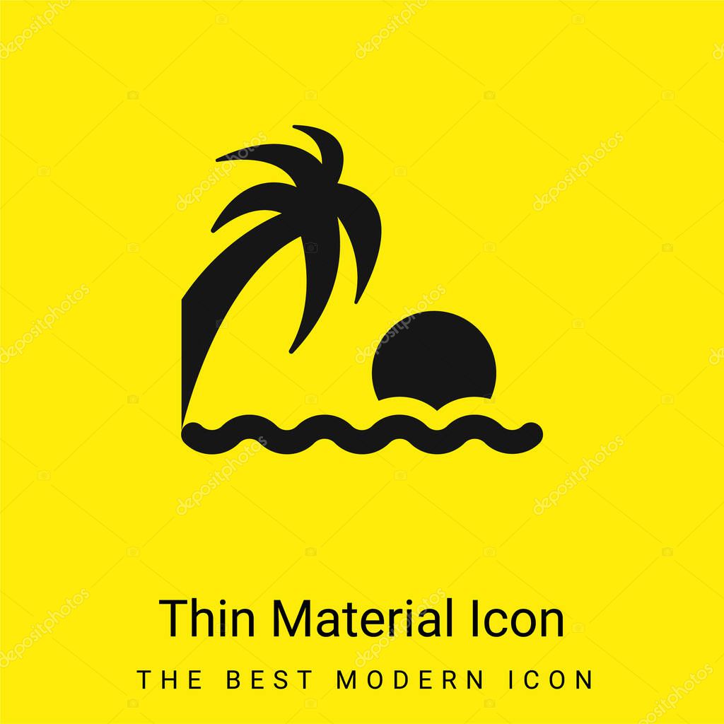 Beach Sunset minimal bright yellow material icon