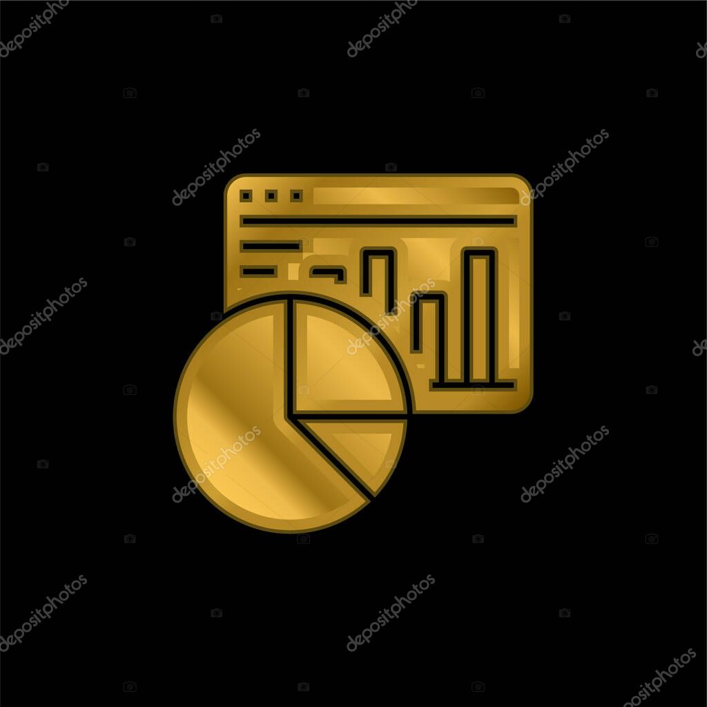 Admin gold plated metalic icon or logo vector