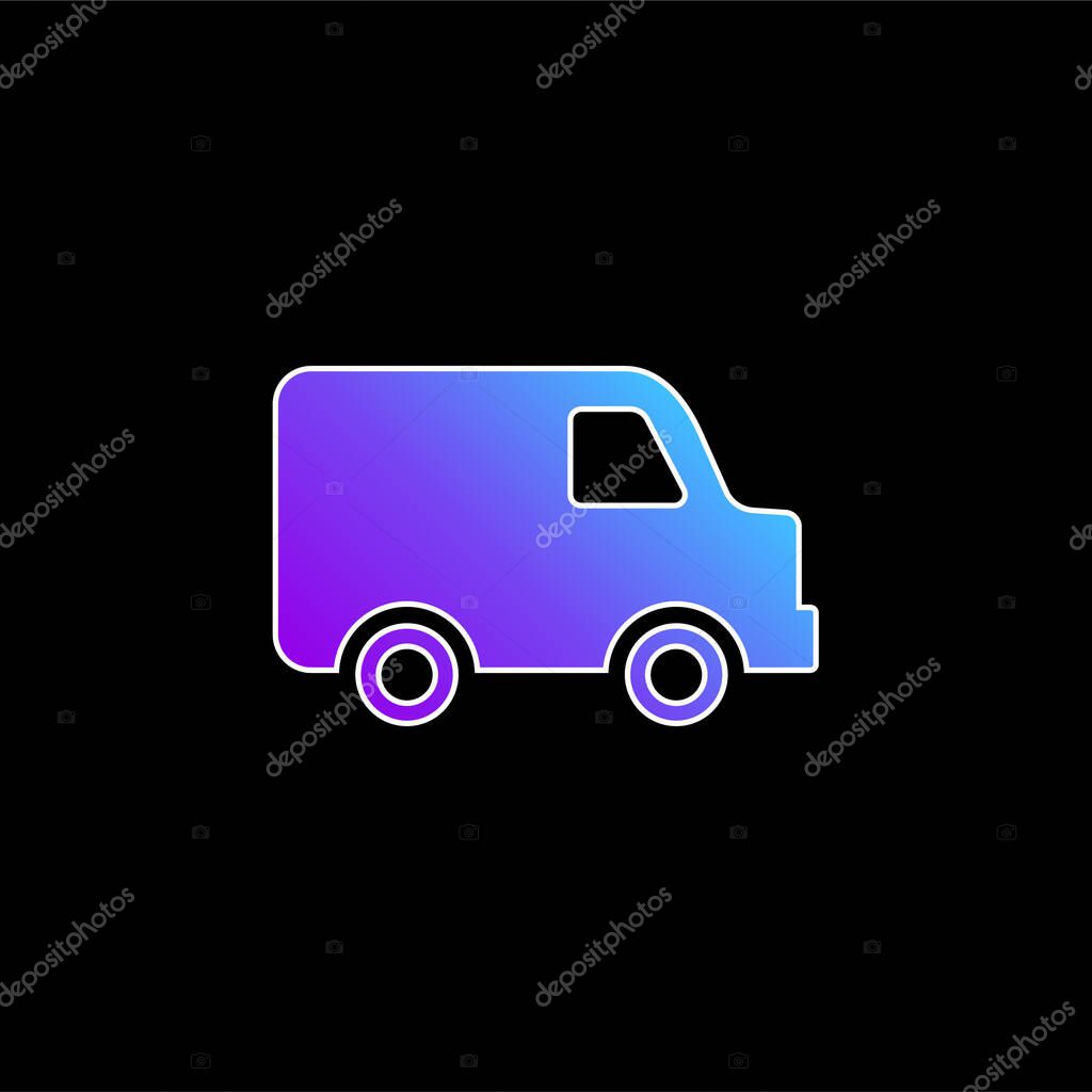 Black Delivery Small Truck Side View blue gradient vector icon