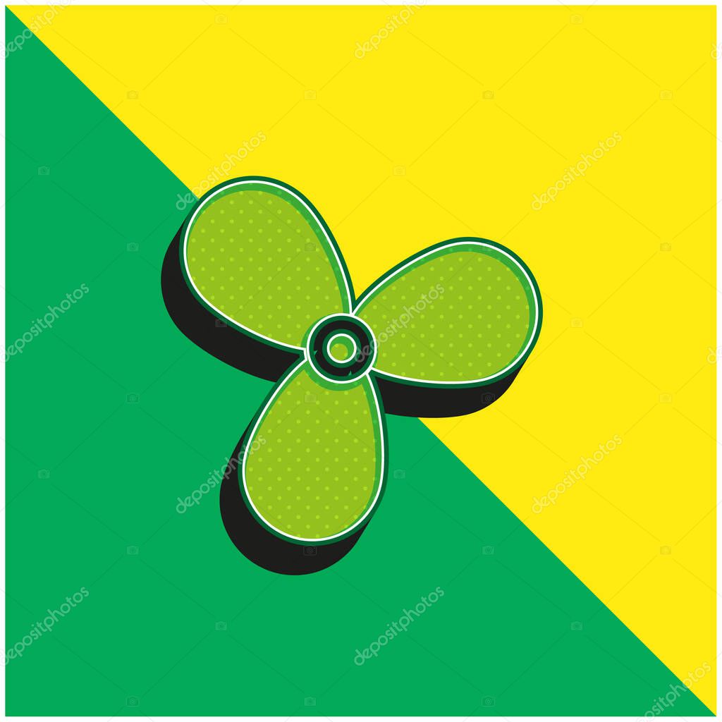 Boat Propeller Green and yellow modern 3d vector icon logo