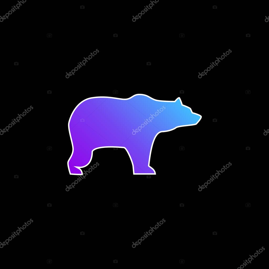 Bear Facing Right blue gradient vector icon