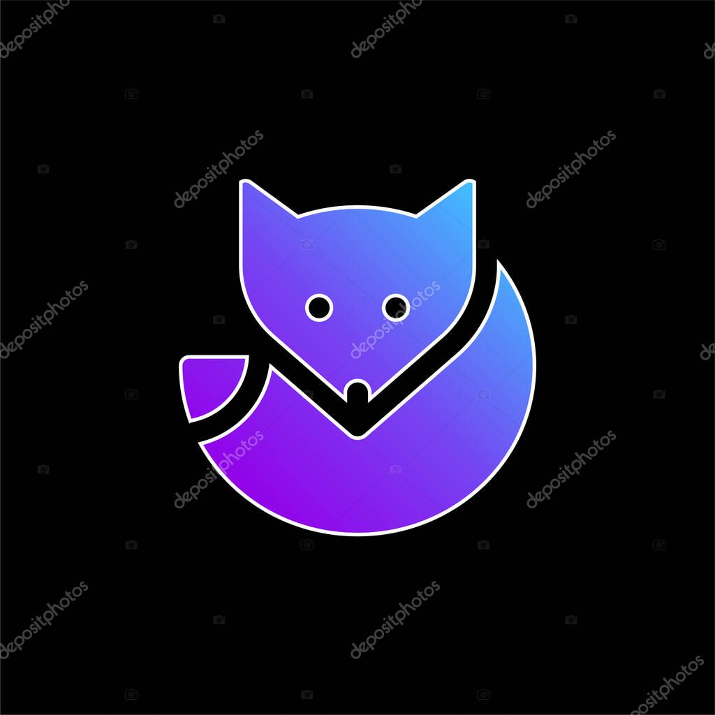Arctic Fox blue gradient vector icon