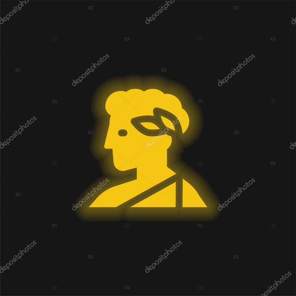 Apollo yellow glowing neon icon