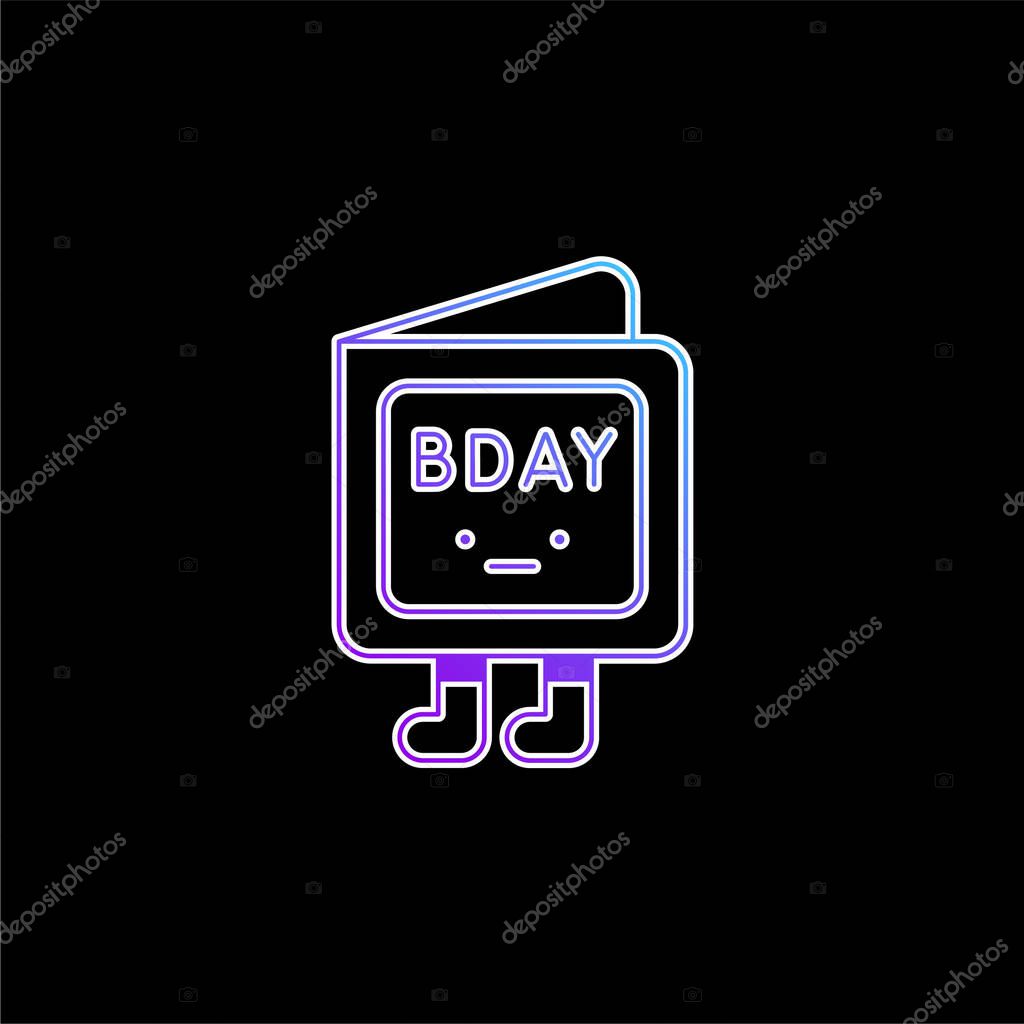 Birthday Invitation blue gradient vector icon