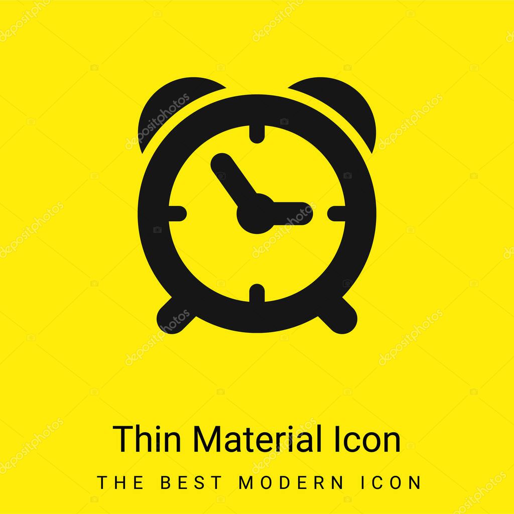Alarm Clock Of Circular Shape minimal bright yellow material icon