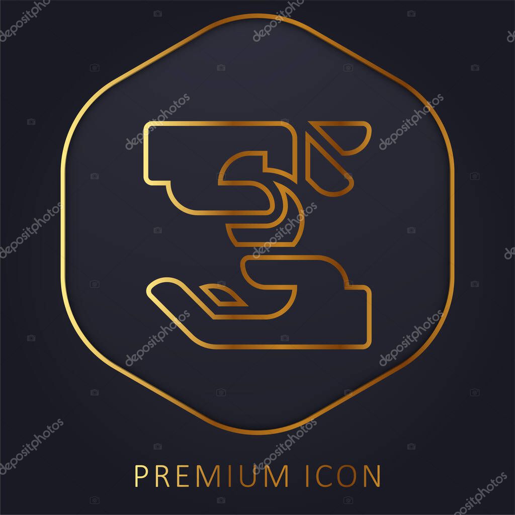 Alms golden line premium logo or icon