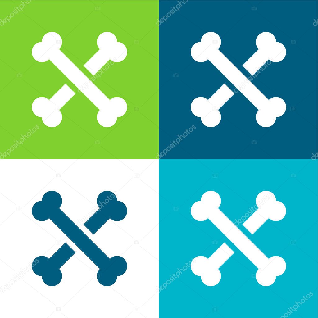 Bones Flat four color minimal icon set