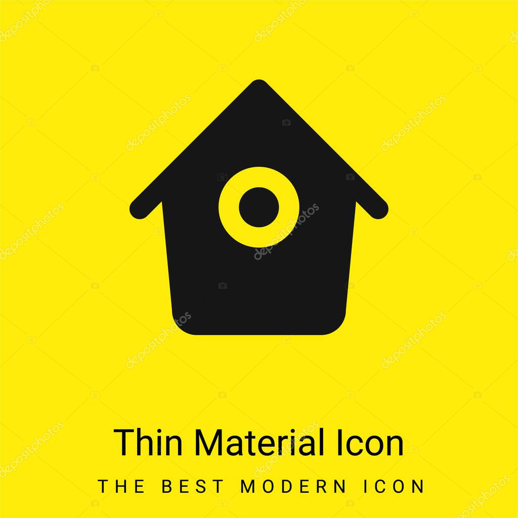 Bird House With Small Round Hole minimal bright yellow material icon