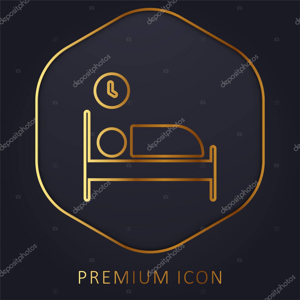 Bedroom golden line premium logo or icon