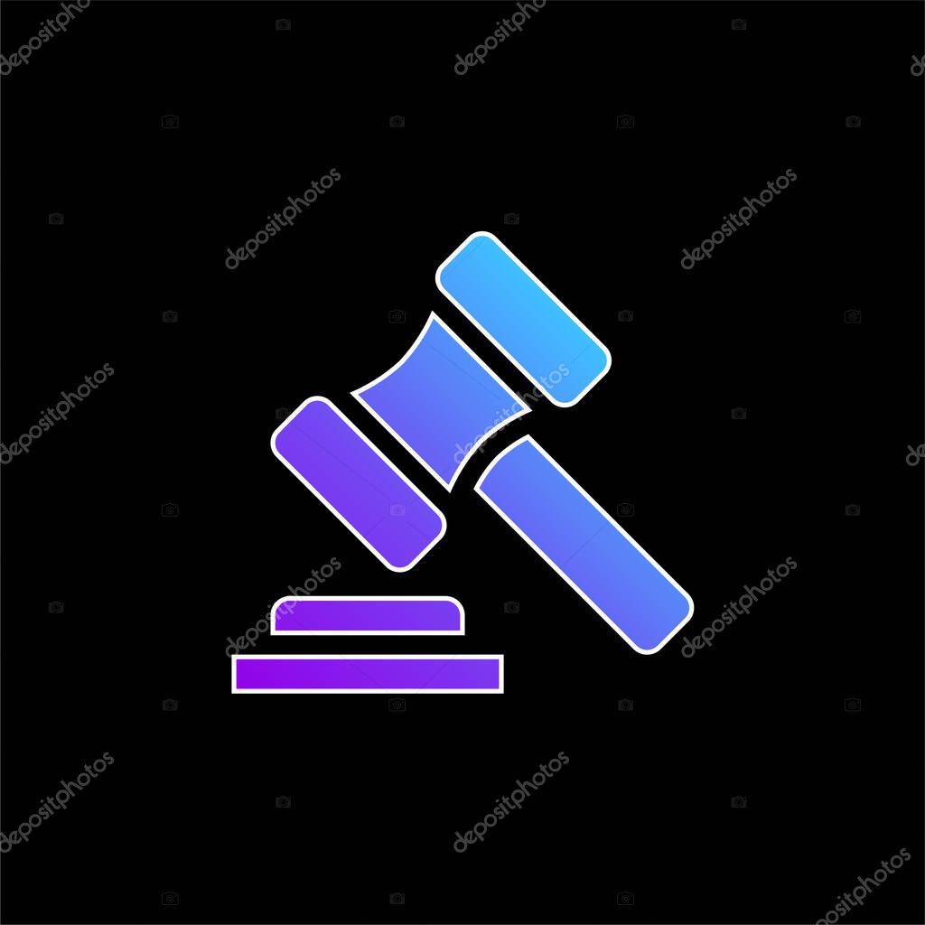 Auction blue gradient vector icon