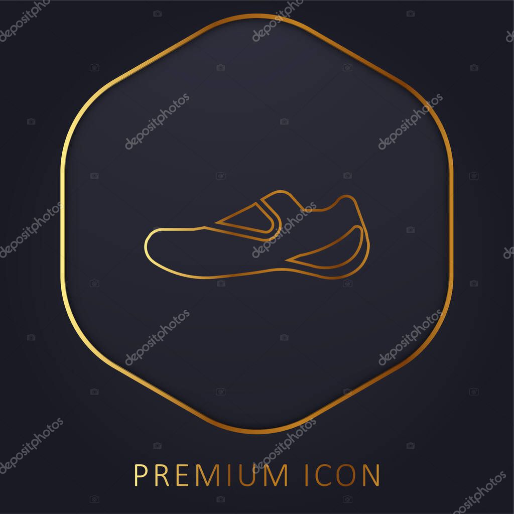 Boot golden line premium logo or icon