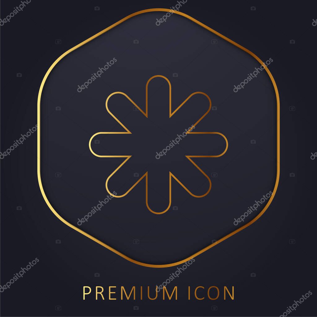 Asterisk Black Star Shape golden line premium logo or icon