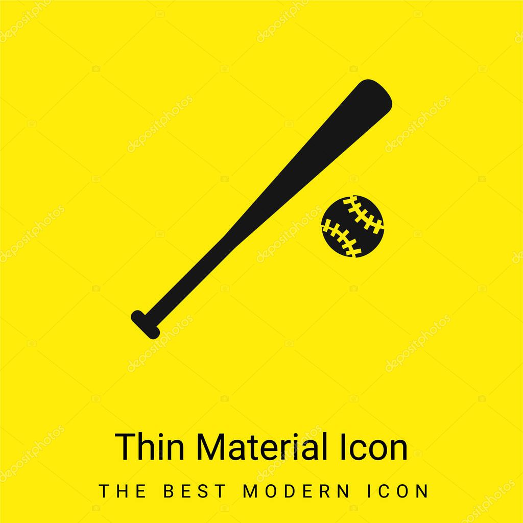 Baseball Ball Equipment minimal bright yellow material icon