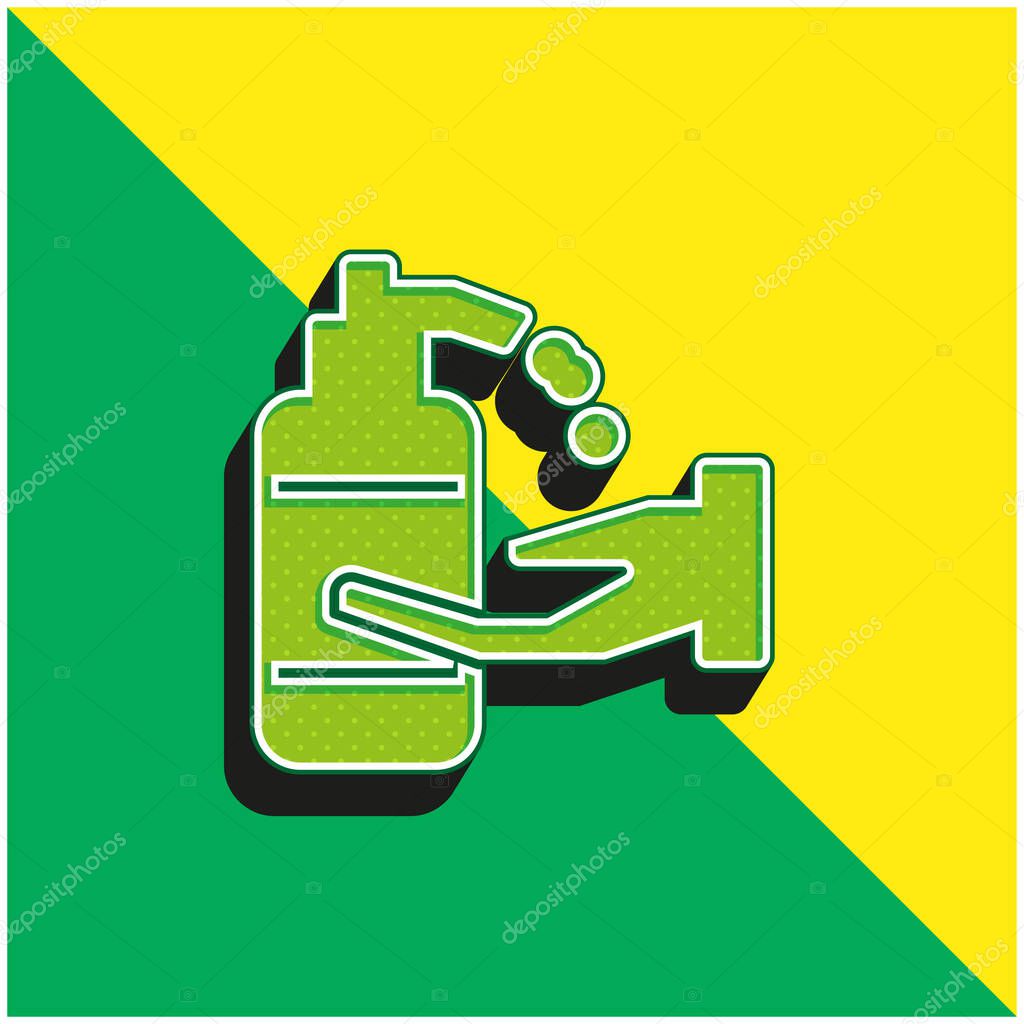 Alcohol Gel Green and yellow modern 3d vector icon logo
