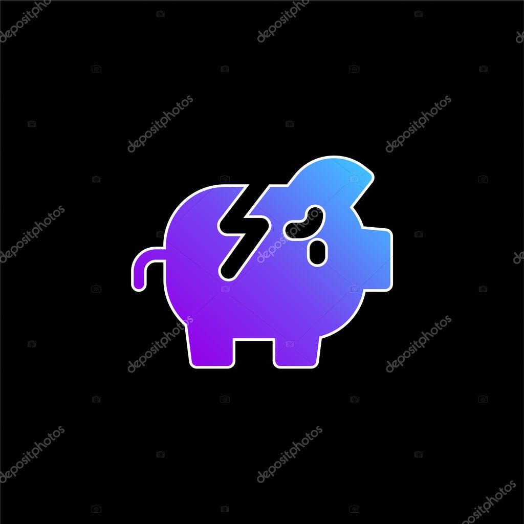 Bankrupt blue gradient vector icon
