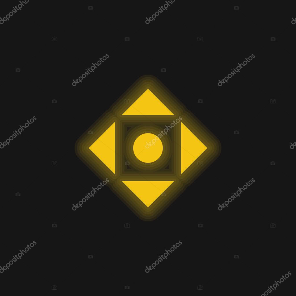 Align Symbol yellow glowing neon icon