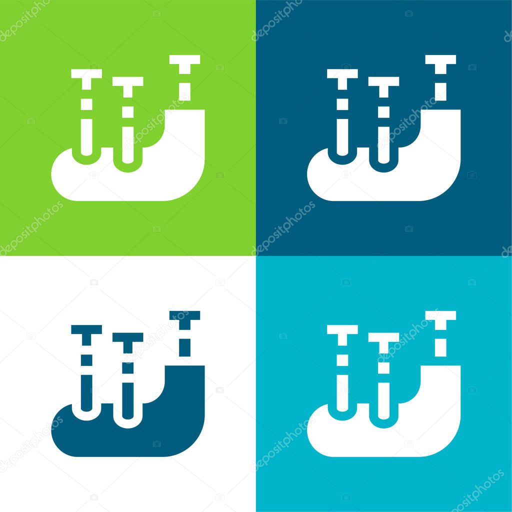 Bagpipes Flat four color minimal icon set