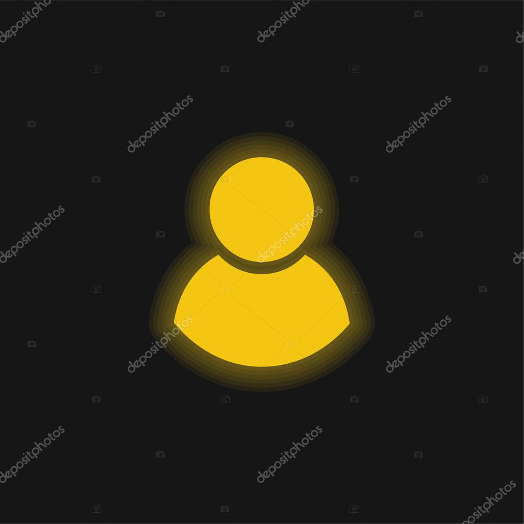 Black Male User Symbol yellow glowing neon icon