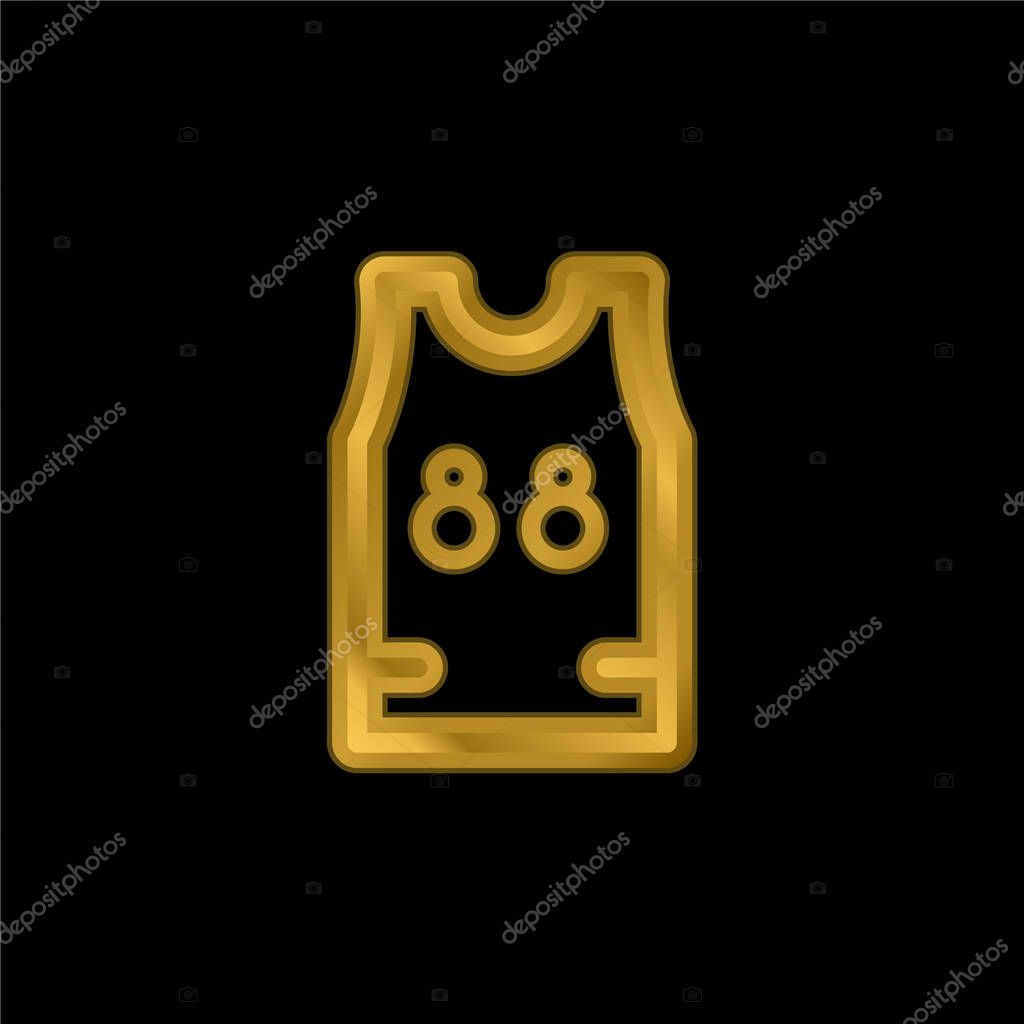 Basketball Jersey gold plated metalic icon or logo vector