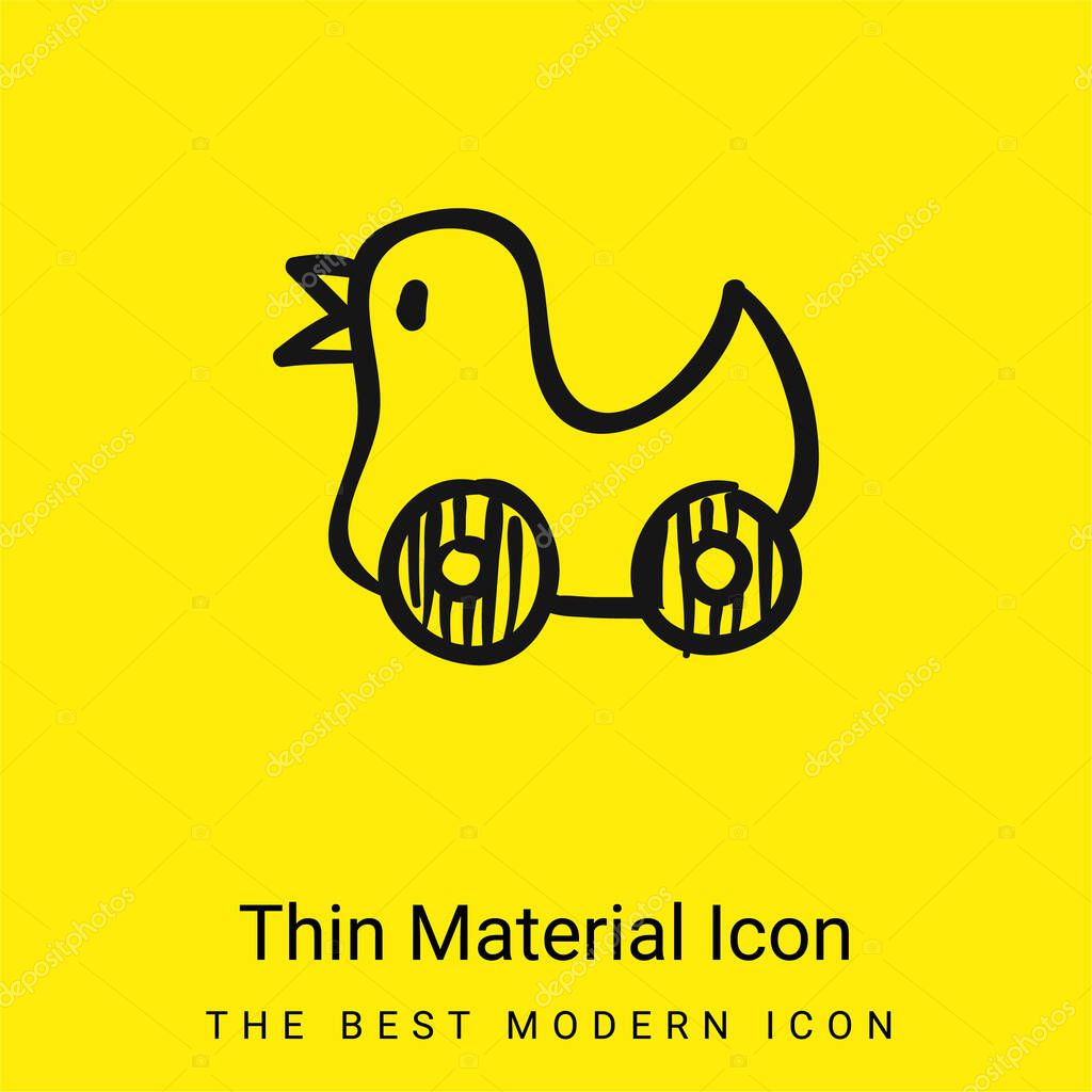 Bird Toy Chair With Wheels minimal bright yellow material icon