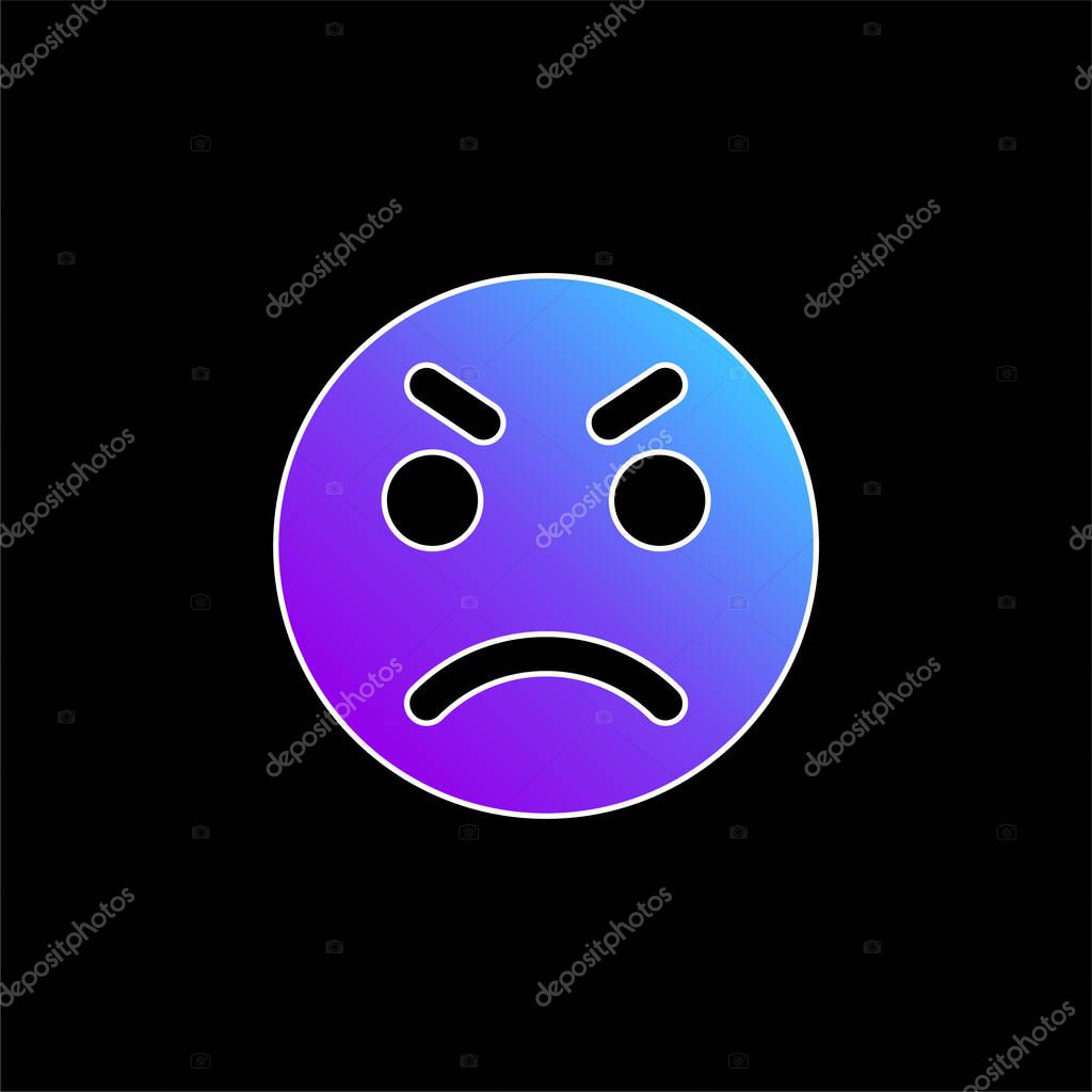 Anger blue gradient vector icon