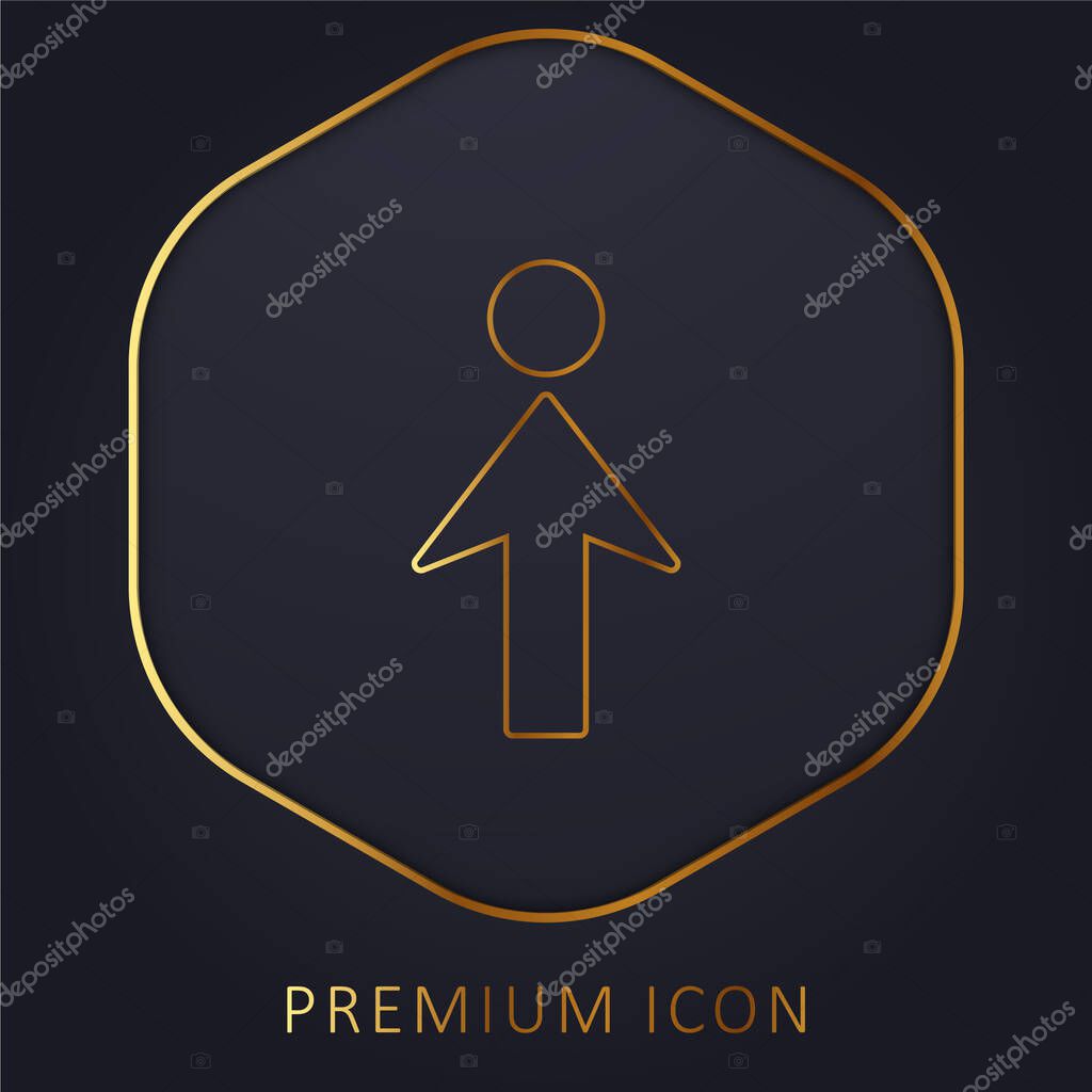 Arrow To golden line premium logo or icon