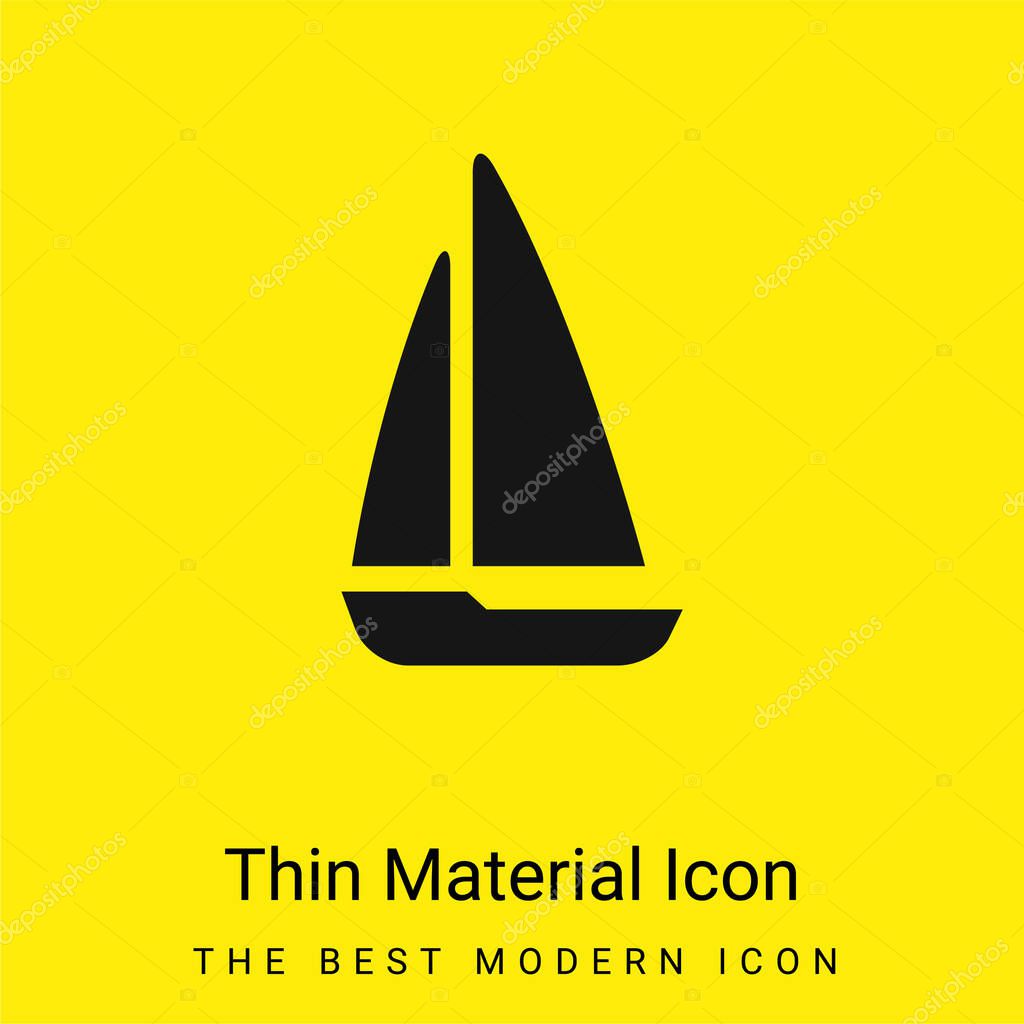Black Sailing Boat minimal bright yellow material icon