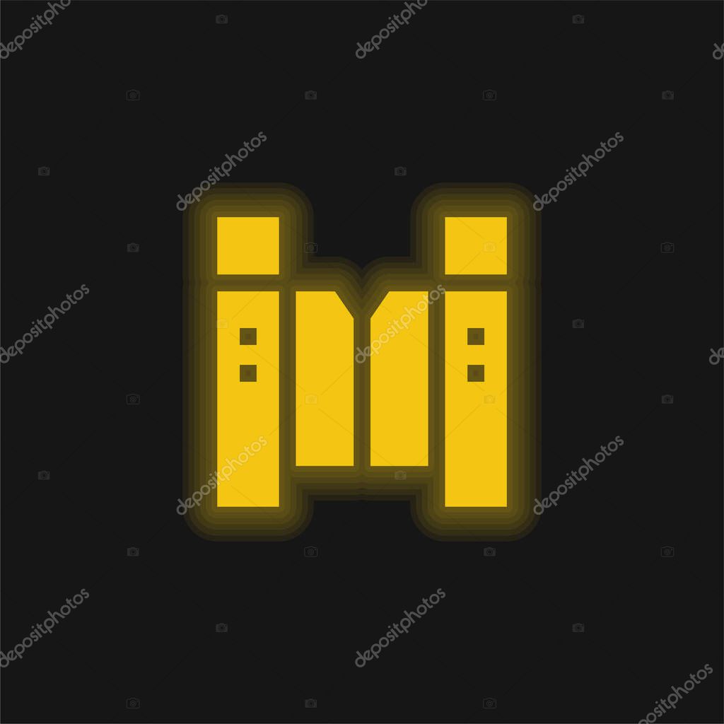 Barrier yellow glowing neon icon