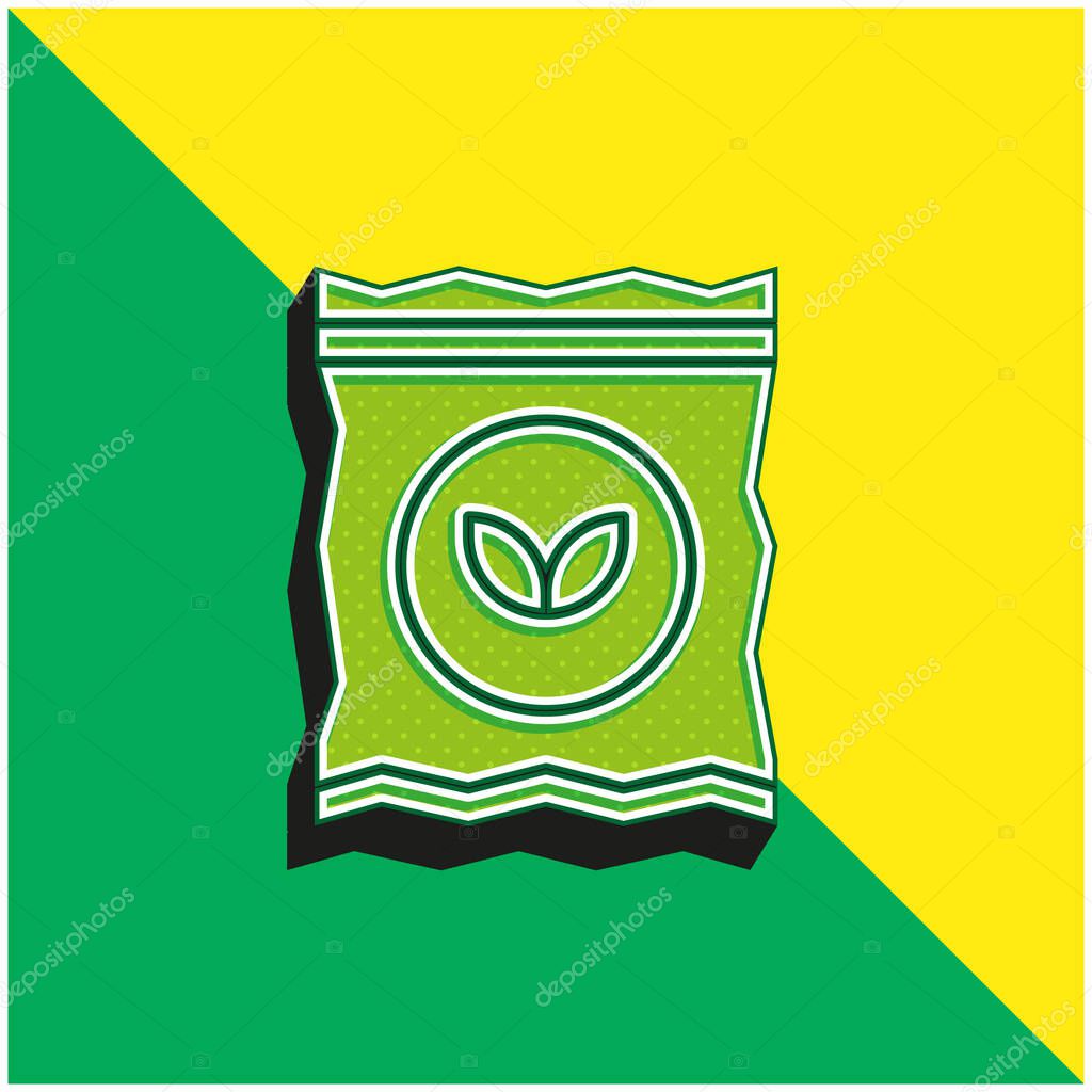 Bag Green and yellow modern 3d vector icon logo
