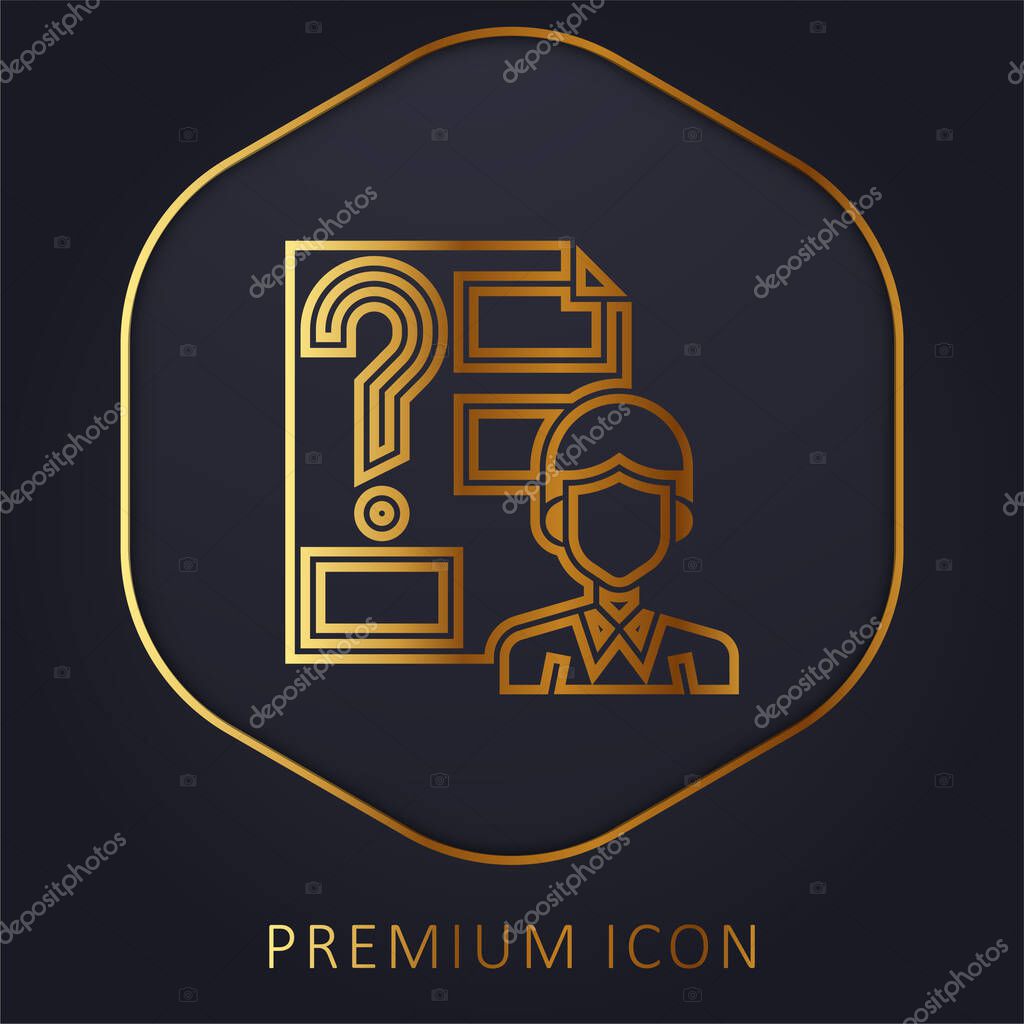 Answer golden line premium logo or icon