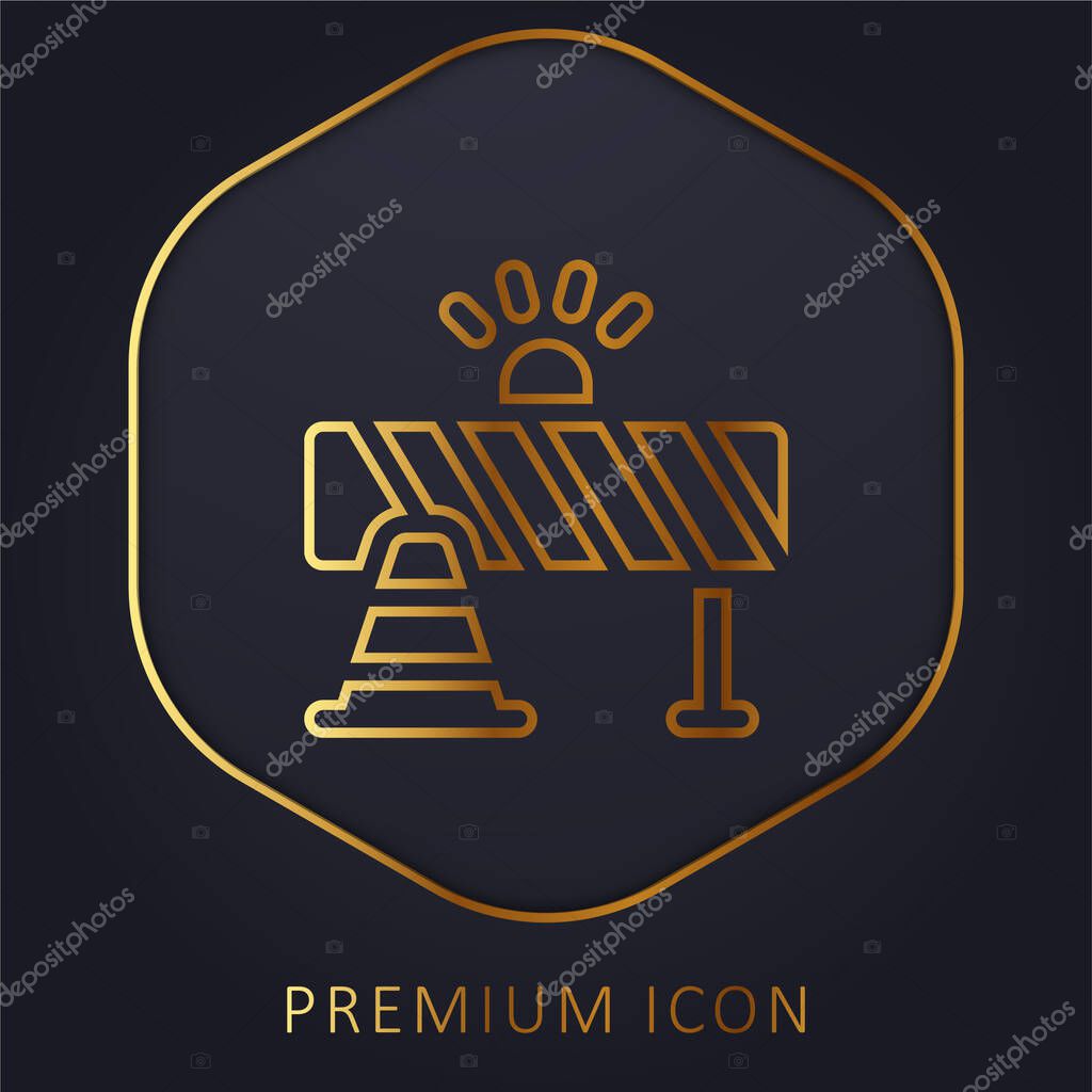 Barricade golden line premium logo or icon