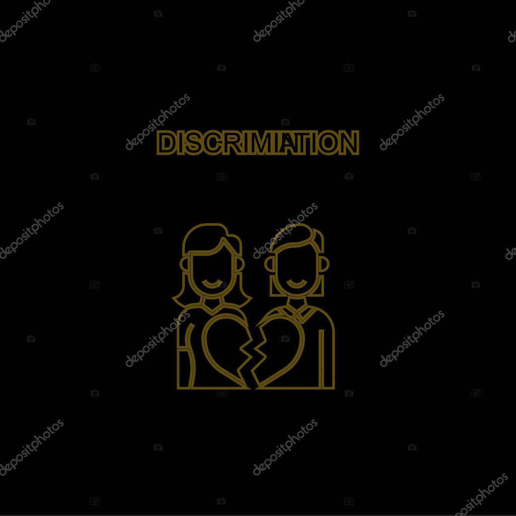 Anti Lesbian gold plated metalic icon or logo vector