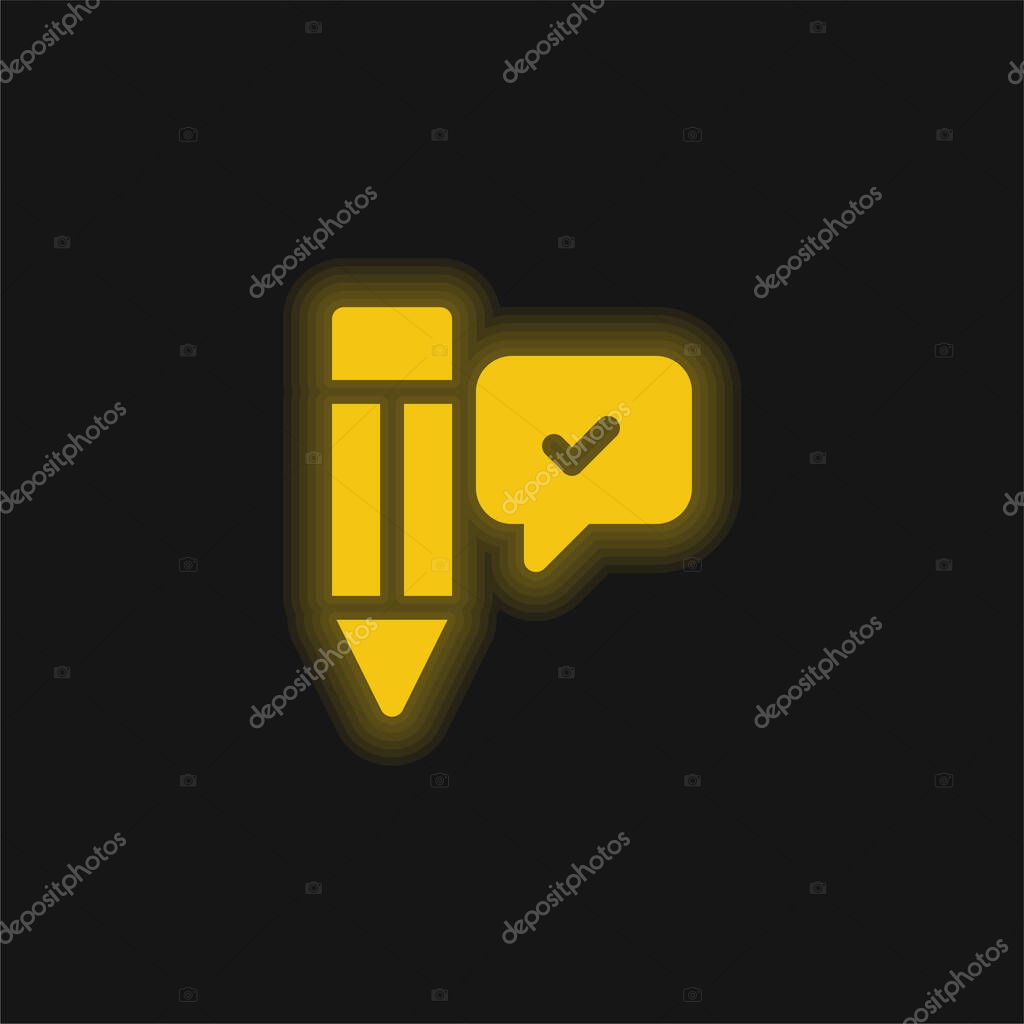 Agree yellow glowing neon icon
