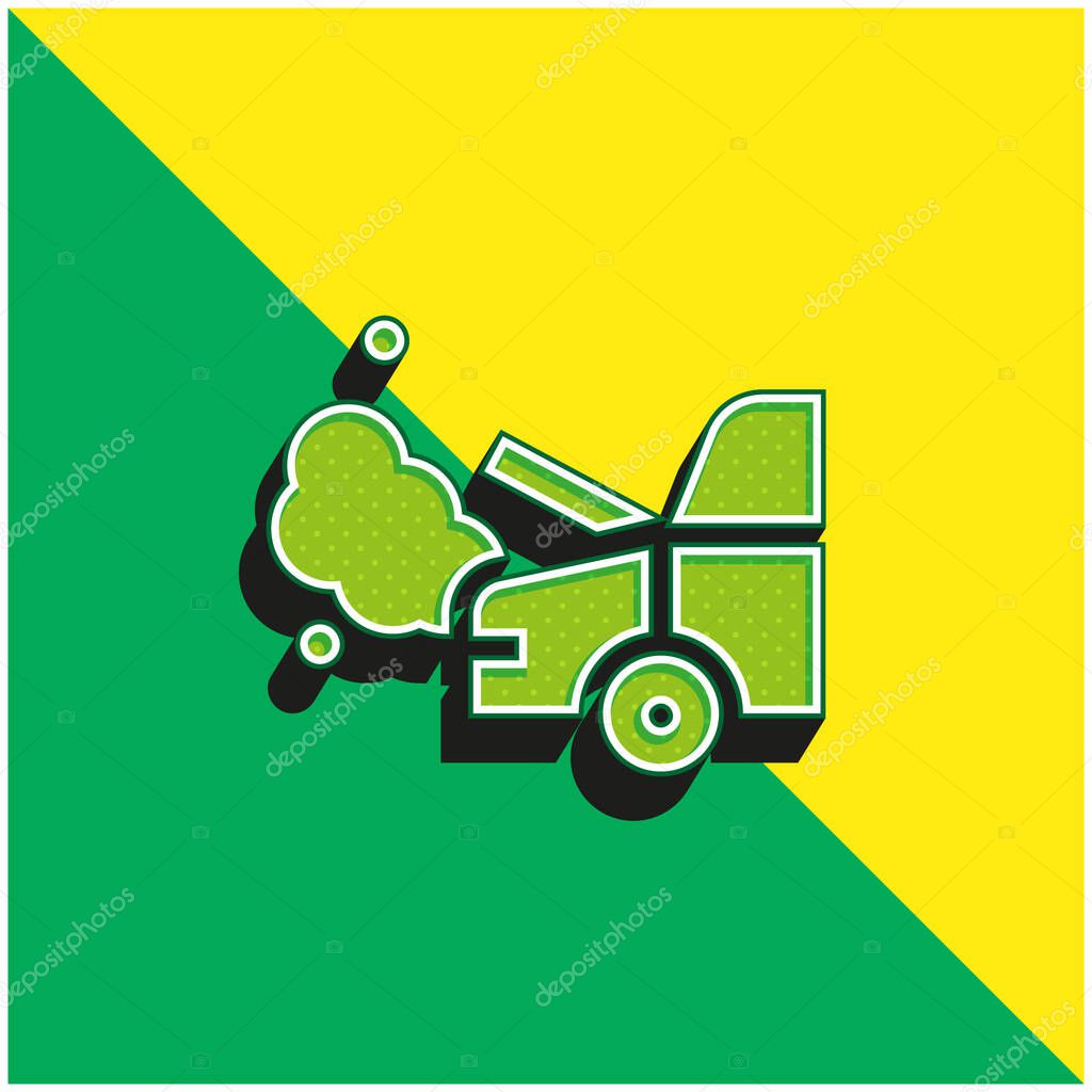 Bonnet Green and yellow modern 3d vector icon logo
