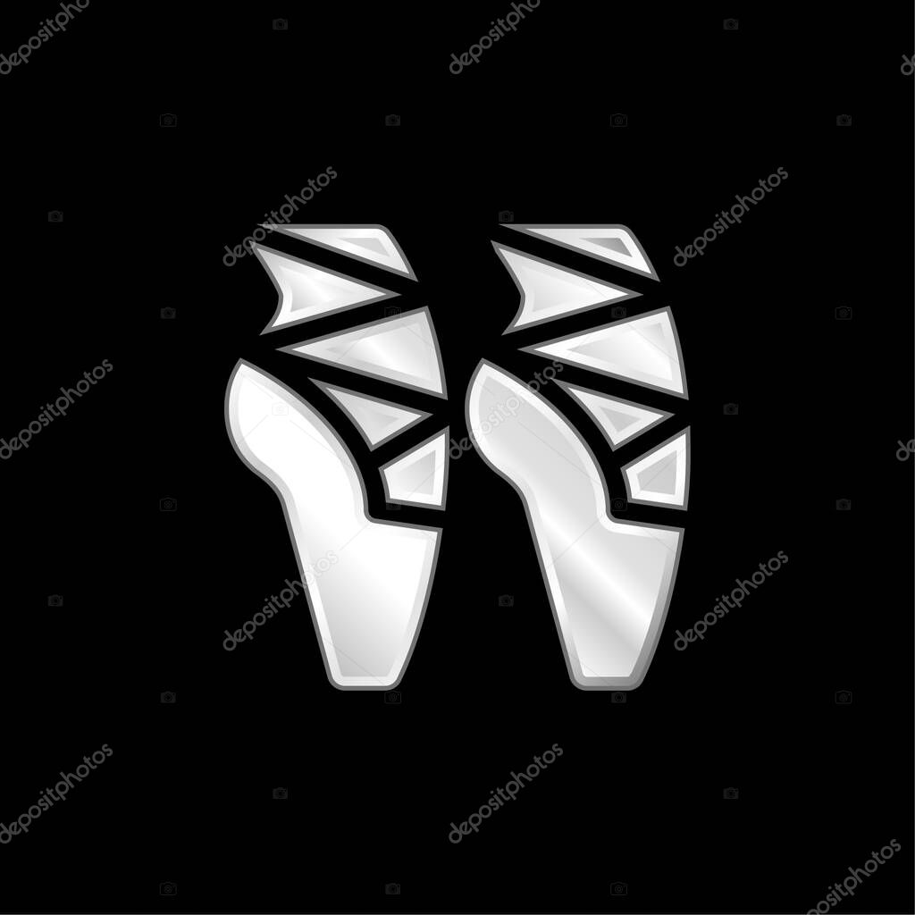 Ballet silver plated metallic icon