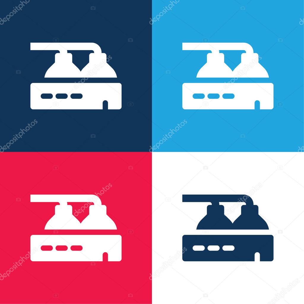 Beer Factory blue and red four color minimal icon set