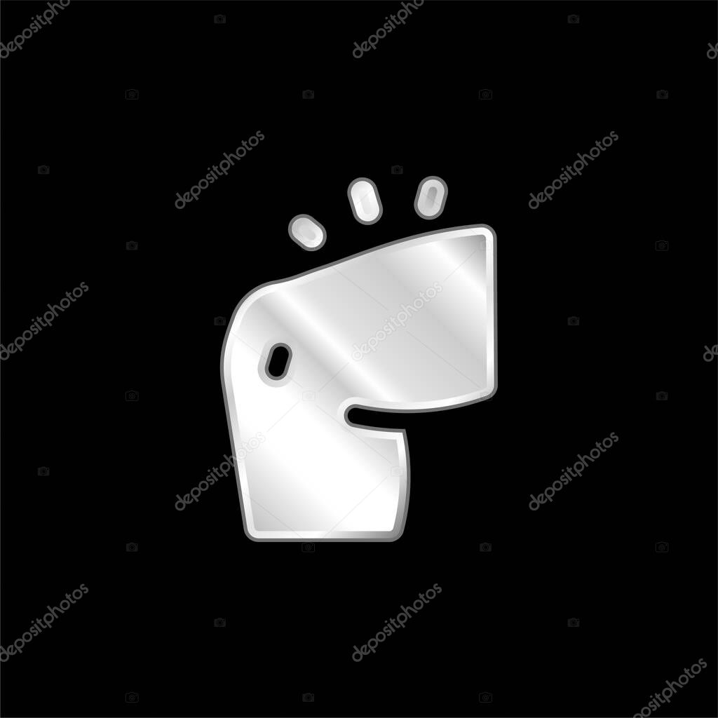 Arm silver plated metallic icon