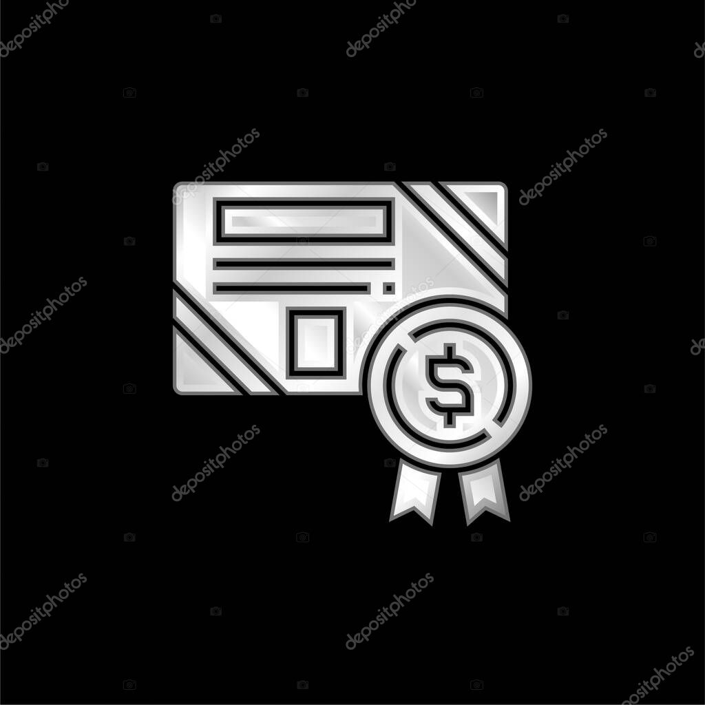 Bond silver plated metallic icon